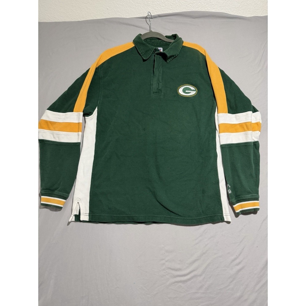 NFL Starter Green Bay Packers ls 1/4 zip sweater, green yellow, men's medium